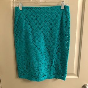 Teal pencil skirt